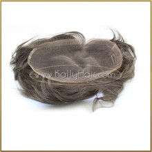 100% Реальные Индийские Волосы Кусок Человеческих Волос Тупею Для Мужчин